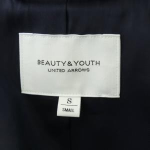 BEAUTY&YOUTH UNITED ARROWS ビーバーテントコート アウター ステンカラー ロング ウール混 S 紺 ネイビー