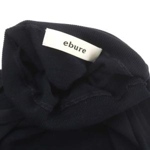 ebure ライトシルクコットン ノースリーブ ニット プルオーバー セーター タートルネック 紺 ネイビー