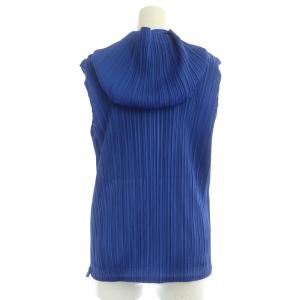 PLEATS PLEASE ISSEY MIYAKE イッセイミヤケ 22SS ジップアップフードベスト プリーツ 4 ブルー
