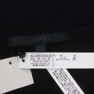 ANAYI フリル ノースリーブ ブラウス ニット切替 38 黒 ブラック