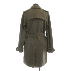 A.P.C. トレンチコート ロング ウール ツイード ヘリンボーン ベルト付 34 茶 ブラウン