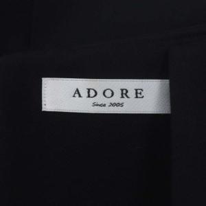 ADORE トリプルパテブラウス 長袖 Vネック プルオーバー ウール混 38 黒 ブラック