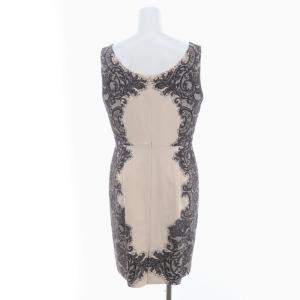 Diagram GRACE CONTINENTAL レースワンピース 膝丈 ノースリーブ 38 ライトベージュ チャコール