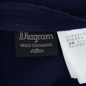 Diagram GRACE CONTINENTAL フリルファーカフス ブラウス 七分袖 36 紺 ネイビー