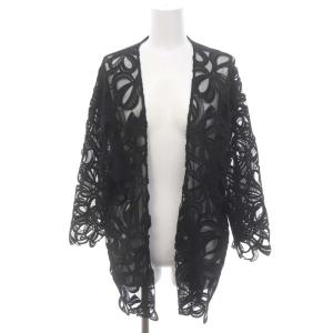 リボンレースボレロカーディガン 前開き 36 黒 ブラック