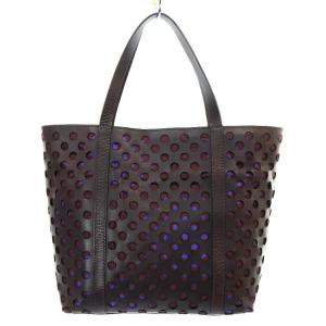 CIVIDINI トートバッグ ショルダーバッグ パンチング レザー ダークブラウン