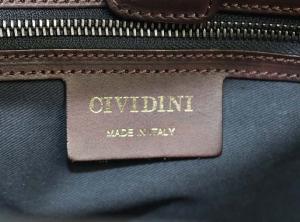 CIVIDINI トートバッグ ショルダーバッグ パンチング レザー ダークブラウン