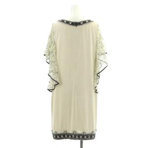 GRACE CONTINENTAL ワンピース ミニ 半袖 レース袖 フレアスリーブ ビジュー Vネック 38 アイボリー
