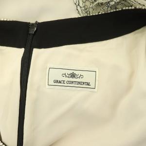 GRACE CONTINENTAL ワンピース ミニ 半袖 レース袖 フレアスリーブ ビジュー Vネック 38 アイボリー