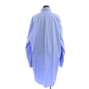 Plage 21AW wash シャツワンピース ひざ丈 長袖 コットン 青 ブルー