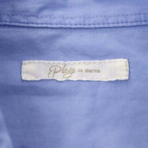 Plage 21AW wash シャツワンピース ひざ丈 長袖 コットン 青 ブルー