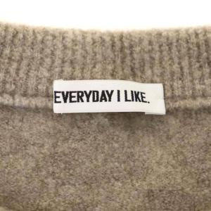 EVERYDAY I LIKE Boucle クルーネック プルオーバー ニット セーター 長袖 Vネック テールカット ウール ベージュ