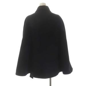 Lois CRAYON ウール ポンチョ コート ケープ ダブル アウター M 黒 ブラック
