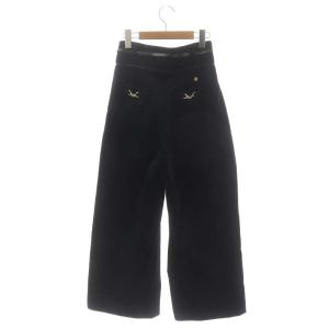 MUVEIL コーデュロイパンツ ワイド ジッパーフライ 36 濃紺 ダークネイビー