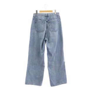 Shinzone ザシンゾーン RANCH PANTS ランチパンツ 加工デニム ジーンズ ハイウエスト ワイド 38 ライトブルー