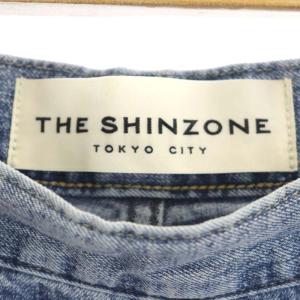 Shinzone ザシンゾーン RANCH PANTS ランチパンツ 加工デニム ジーンズ ハイウエスト ワイド 38 ライトブルー