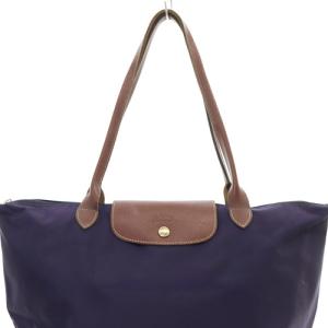 Longchamp LE PLIAGE SHOPPING トートバッグ ハンドバッグ 紫 パープル 茶色 ブラウン
