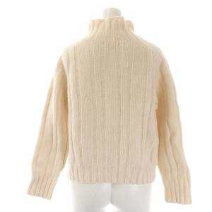MARGARET HOWELL HIGH NECK RIBBED JUMPER ニット セーター 長袖 ウール 2 アイボリー