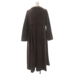 Chesty 21AW スモッキングロングワンピース マキシ丈 長袖 0 ダークブラウン