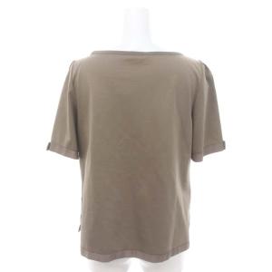 TO BE CHIC 半袖カットソー フラワーモチーフ リボン ビジュー装飾 40 モカカーキ