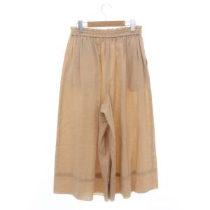 LANVIN コレクション COLLECTION イージーガウチョパンツ ワイド タック クロップド 38 ベージュ