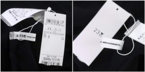 23区 アイレットジャージー カットソー 幾何柄刺繍 五分袖 38 黒 ブラック