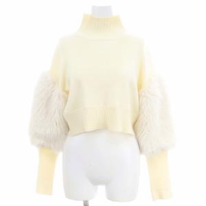 22AW エコファースリーブニットプルオーバー セーター 長袖 F アイボリー ホワイト