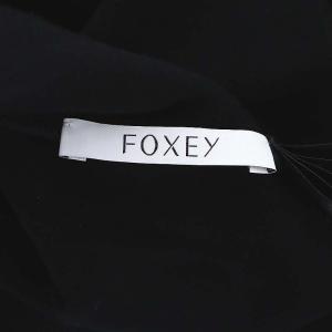 FOXEY Lady Ribbon トップス ニット セーター 長袖 バックリボン 38 黒 白 