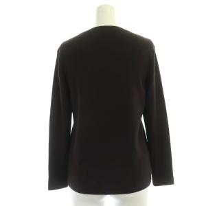 FOXEY 36301 ウール ニット プルオーバー セーター 長袖 クルーネック 38 ダークブラウン