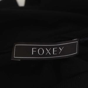 FOXEY 22年 Blanche 襟付き ニット カットソー 38 ブラック ホワイト 42972