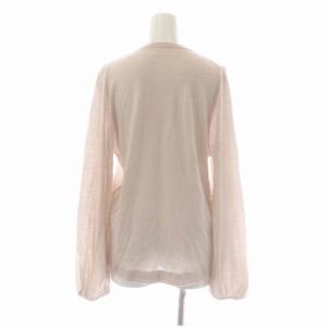 ebure ウールバルーンスリーブニット セーター シアー 薄手 長袖 ライトピンク