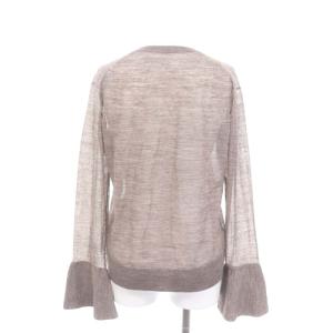 ebure 袖コンシャスシアーニット カットソー アルパカ混 長袖 薄手 モカグレー