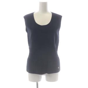 Salvatore Ferragamo アンサンブルニット ノースリーブ ニット Vネックカーディガン L ネイビー