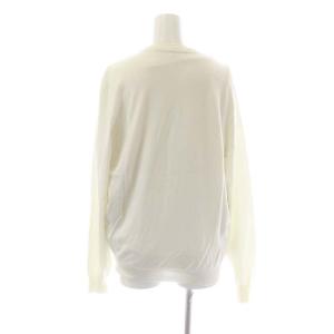 Salvatore Ferragamo シルクプリント 半袖ニット アンサンブル カーディガン 長袖 Vネック 切替 L オフホワイト マルチカラー