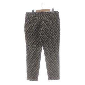 ETRO エンブレム柄 テーパードパンツ ロールアップ 44 黒 ブラック アイボリー