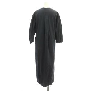 BEAUTY&YOUTH UNITED ARROWS フロントリボン7分袖ワンピース ロング タイプライター Vネック 紺 ネイビー