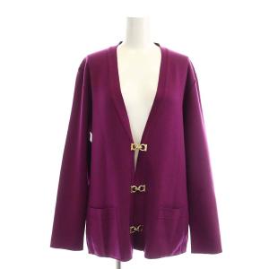 ガンチーニ カーディガン ニット フックボタン M 紫