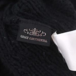 GRACE CONTINENTAL 刺繍ケーブルニットトップ セーター 長袖 パール装飾 36 黒 ブラック