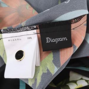 Diagram GRACE CONTINENTAL 23SS ボタニカルスカーフ ブラウス 長袖 スキーパー 花柄 36 黒 マルチカラー ブラック