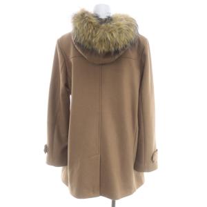 COLE HAAN ファー付きダッフルコート ウール M 茶 ブラウン