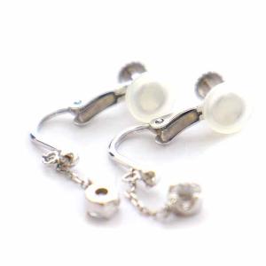 VENDOME AOYAMA 石付き スイング イヤリング K10 WG ビジュー ホワイトゴールド シルバー色