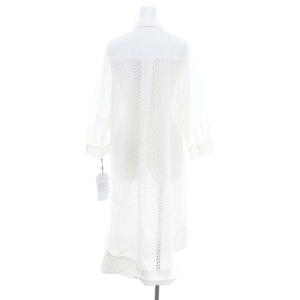 Grace Class 22SS ドットカットワークシャツワンピース ひざ丈 38 白 ホワイト
