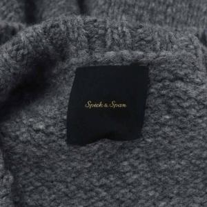 Spick&Span 23AW 5ブ袖ラムウールラインニット セーター モックネック グレー