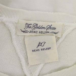 REMI RELIEF S ATHLETICS加工スウェットトップス トレーナー 長袖 プルオーバー S オフホワイト