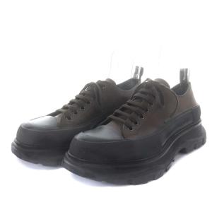 Alexander McQueen トレッド スリック スニーカー プラットフォーム レースアップ 44 ダークブラウン ブラック