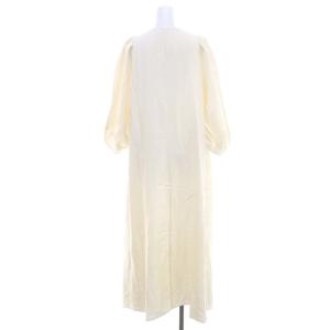 ebure 21AW シルク ワンピース ロング マキシ丈 七分袖 36 オフホワイト