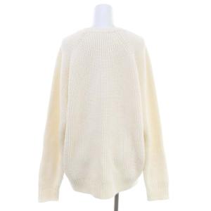 ebure 23SS コットンカシミアローゲージ クルーネックニットプルオーバー セーター 長袖 白 ホワイト