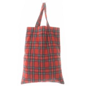 R＆D.M.Co- OMT PRINT TOTE BAG トートバッグ ハンドバッグ チェック ロゴ 赤 レッド