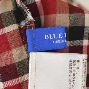 BLUE LABEL CRESTBRIDGE クレストブリッジチェック シャツ ブラウス プルオーバー フリル 36 S 赤 レッド