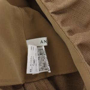 ANAYI 21SS ブッチャーギャザー ワンピース ロング ミモレ丈 ノースリーブ ベルト付き 36 ベージュ